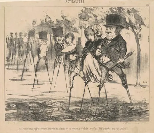 Les Parisiens ayant trouvé le moyen de circuler ..., by Honoré Daumier