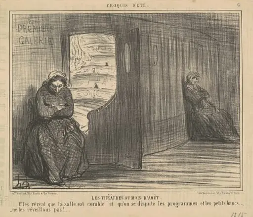 Les thèatres au mois d'aout, by Honoré Daumier