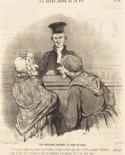 Les Voisines devant le Juge de paix, by Honoré Daumier