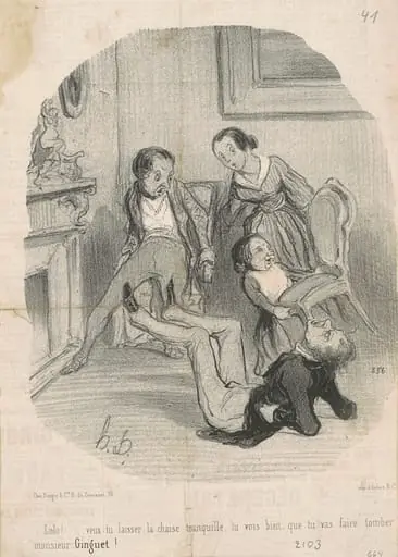 Lolo!...veux-tu laisser la chaisse tranquille..., by Honoré Daumier