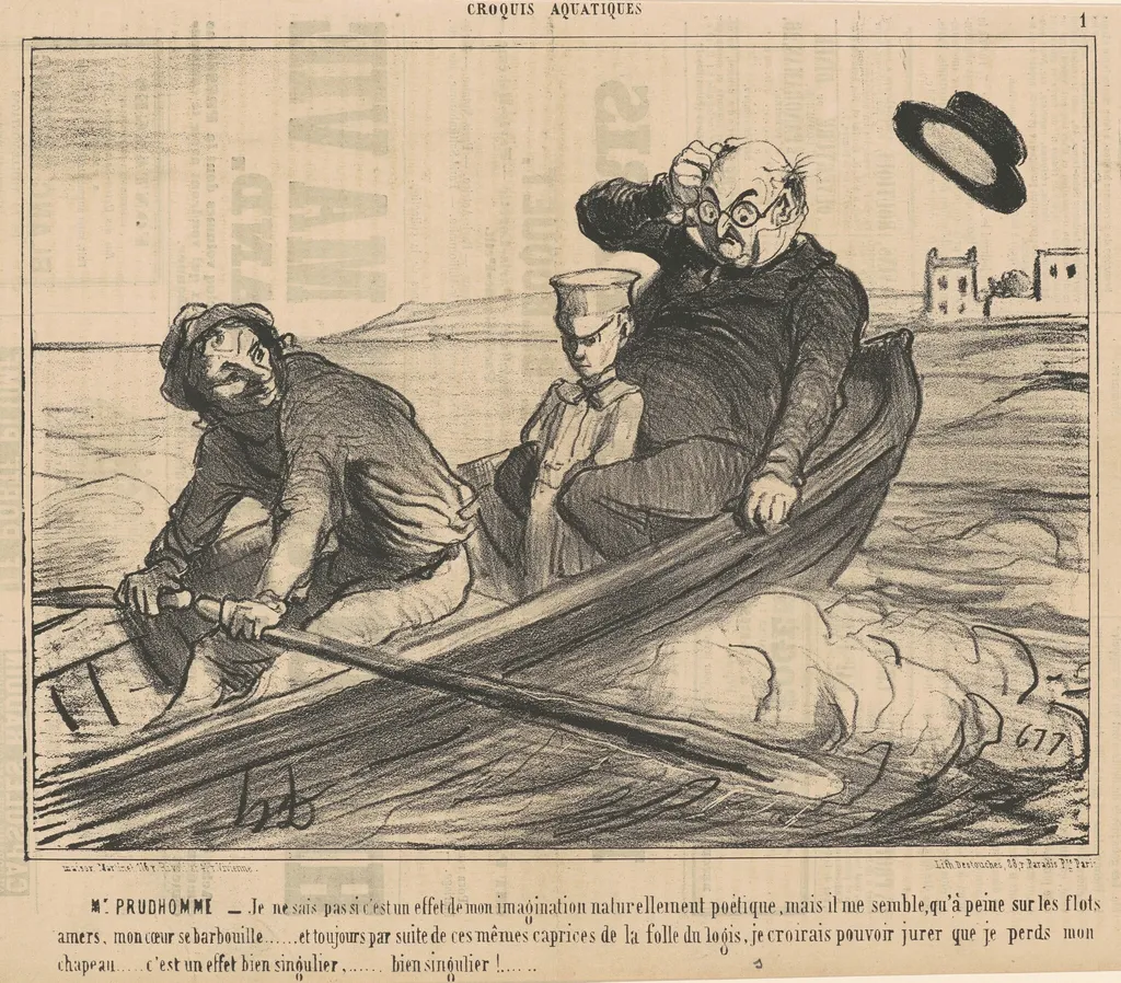 M. Prud'homme ... Je ne sais pas si ..., by Honoré Daumier, ink, 1854