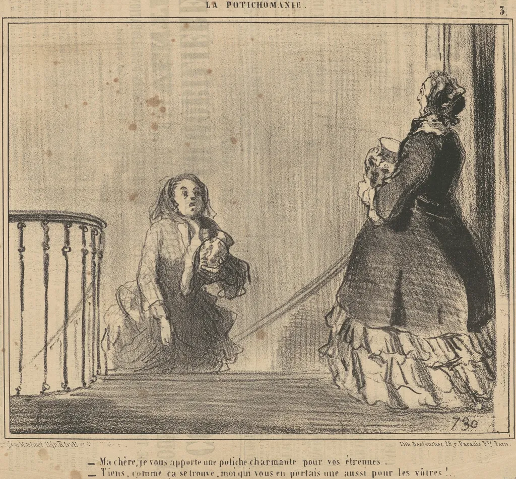 Ma chére, je vous apporte une potiche ..., by Honoré Daumier, ink, 1855