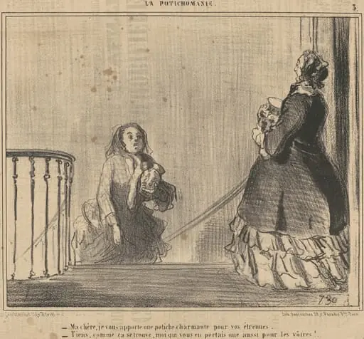 Ma chére, je vous apporte une potiche ..., by Honoré Daumier
