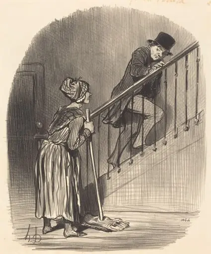 Ma femme est-elle a la maison?, by Honoré Daumier