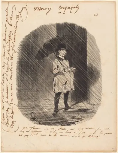 Ma femme m'a dit: attends moi cinq minutes..., by Honoré Daumier