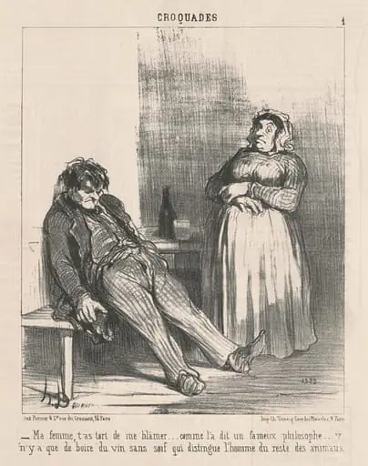 Ma femme, t'as tort de me blamer ..., by Honoré Daumier