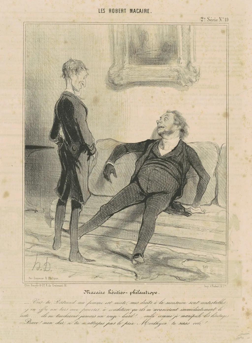 Macaire Hértier-Philantrope, by Honoré Daumier, ink, 1841