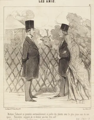 Madame Cabassol se promène..., by Honoré Daumier, 1845