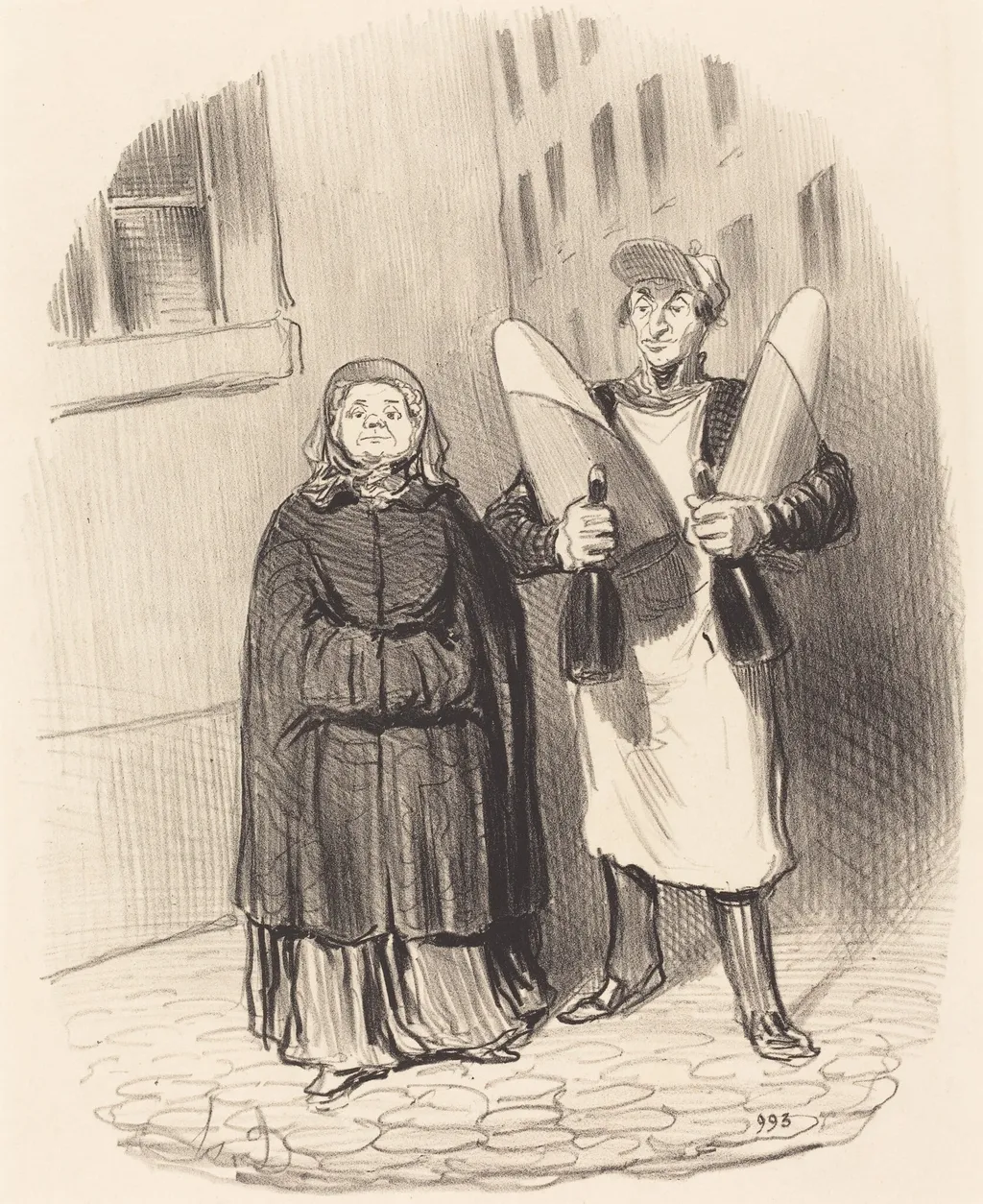 Madame Chapotard se disposant a faire ses confitures, by Honoré Daumier, ink, 1852