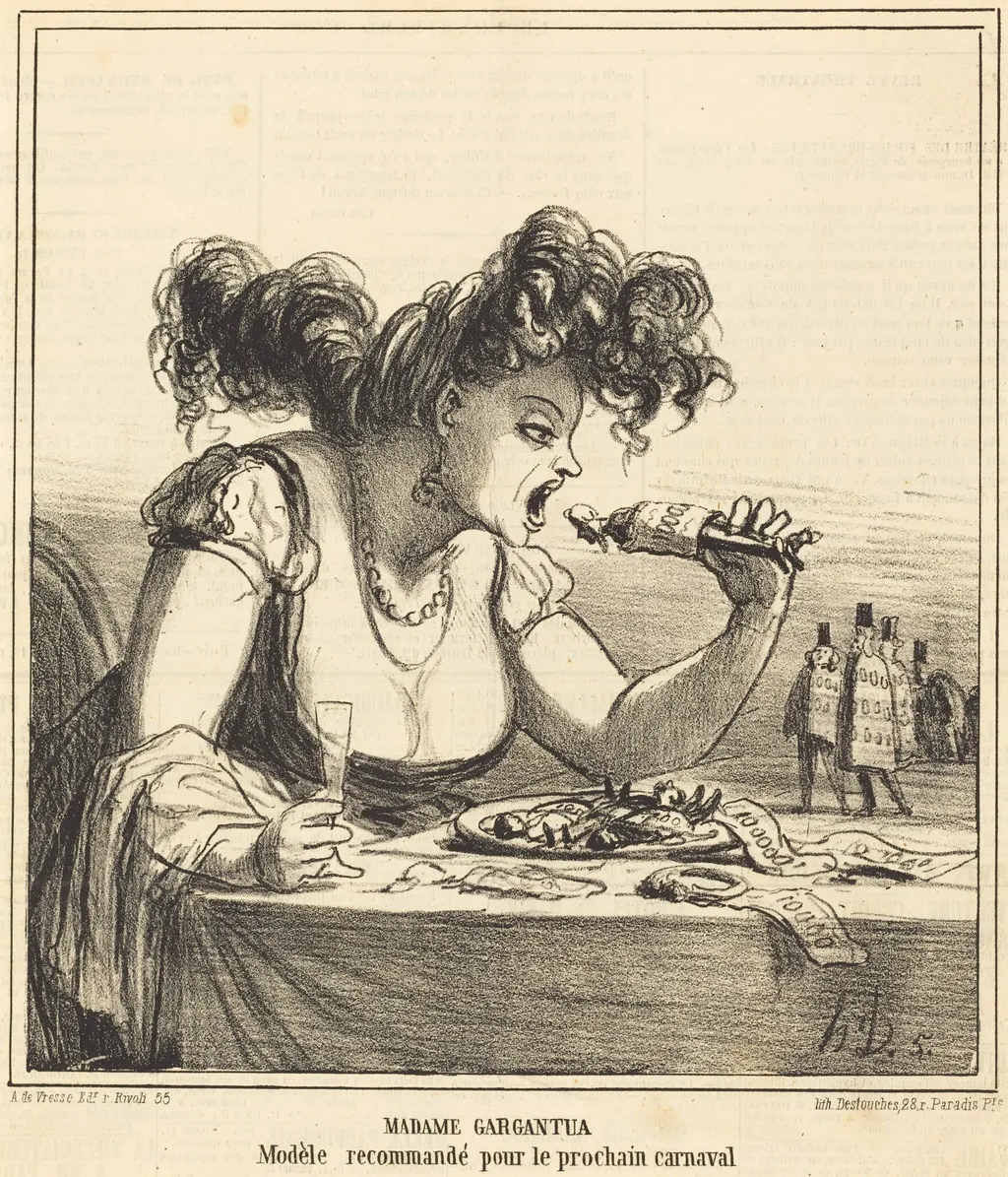 Madame Gargantua, by Honoré Daumier, ink, 1866