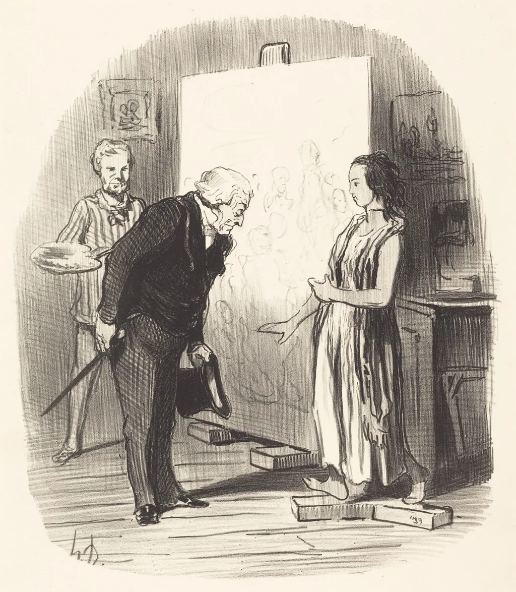 Madame, j'ai bien l'honneur!, by Honoré Daumier, ink, 1848