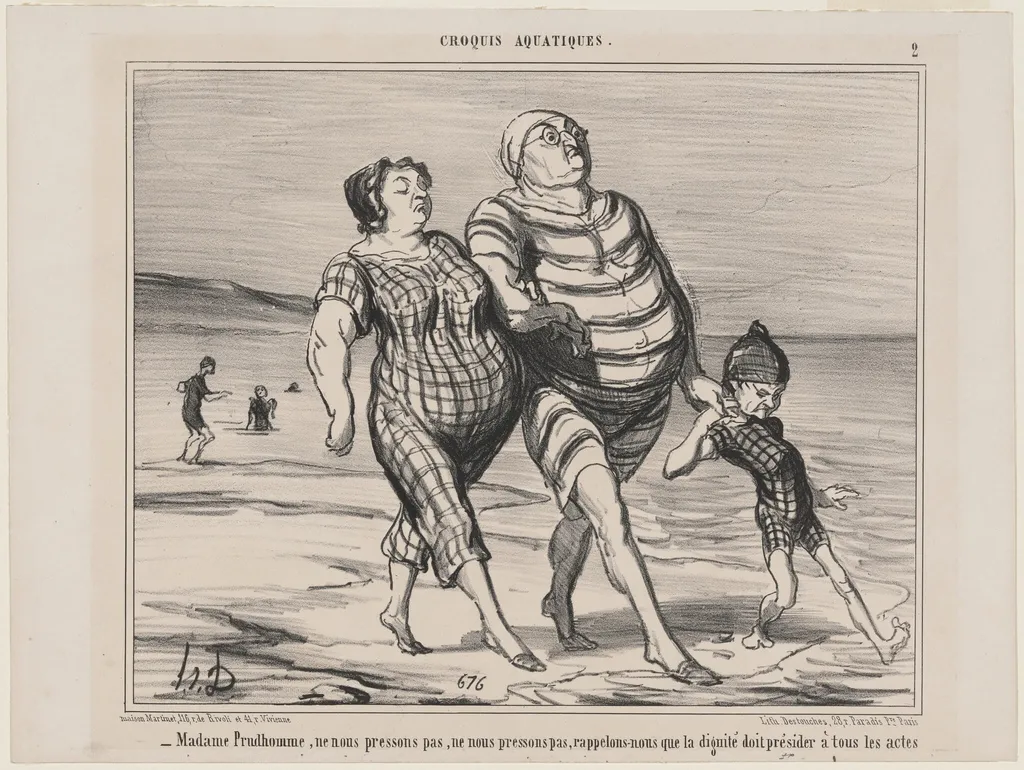 Madame Prudhomme..., by Honoré Daumier, ink, 1854