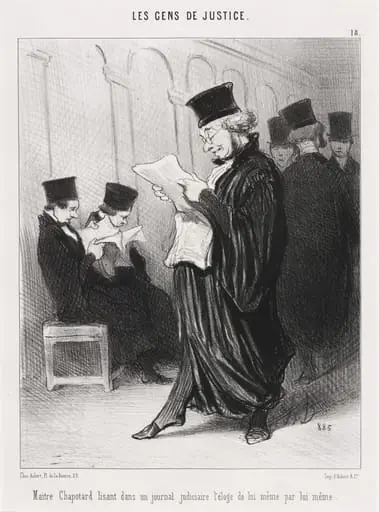 Maitre Chapotard lisant... l'éloge de lui-même..., by Honoré Daumier