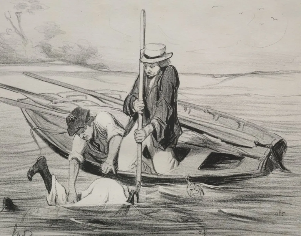 Man Overboard, by Honoré Daumier, 1843