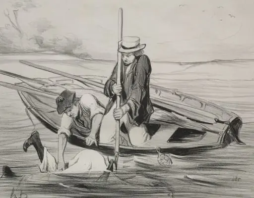 Man Overboard, by Honoré Daumier
