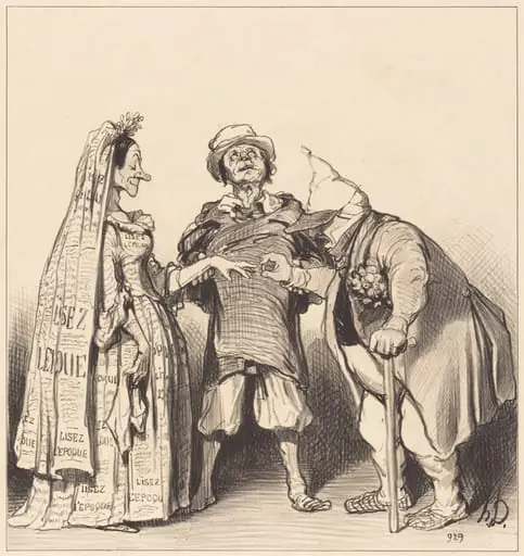 Mariage de l'Époque et du Constitutionnel, by Honoré Daumier