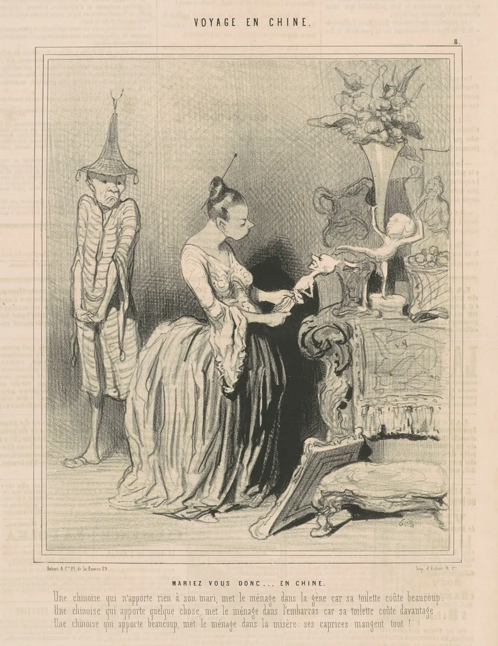 Mariez-vous donc ... en chine, by Honoré Daumier, ink, 1846