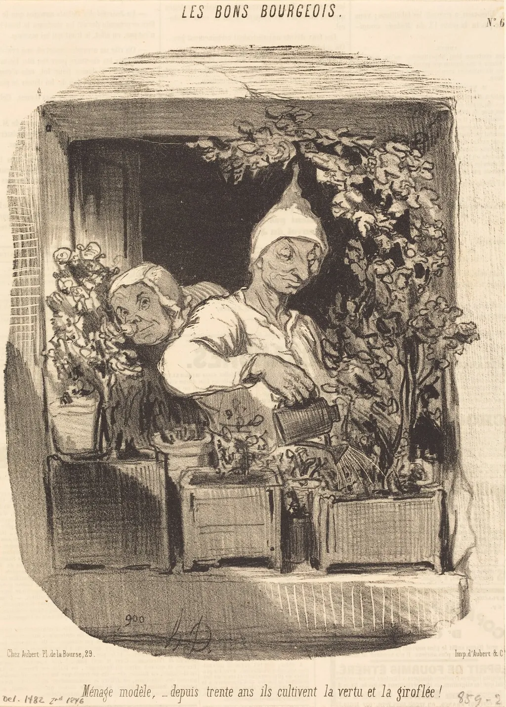 Ménage modèle..., by Honoré Daumier, ink, 1846