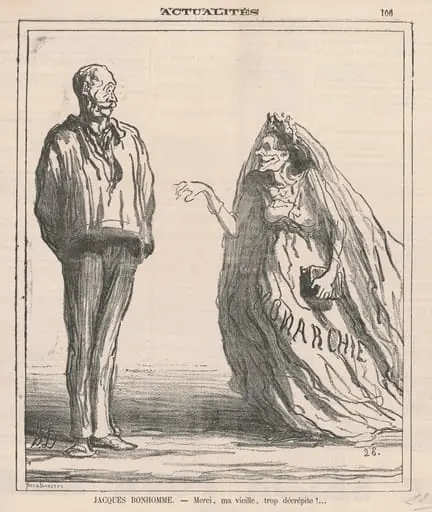 Merci, ma vieille, trop décrépite! ..., by Honoré Daumier