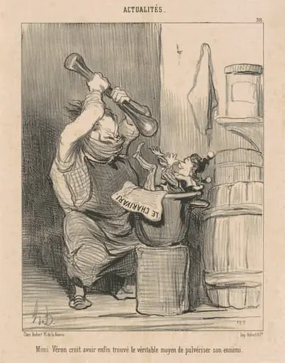 Mimi Vèron croit avoir ... trouvé le ..., by Honoré Daumier