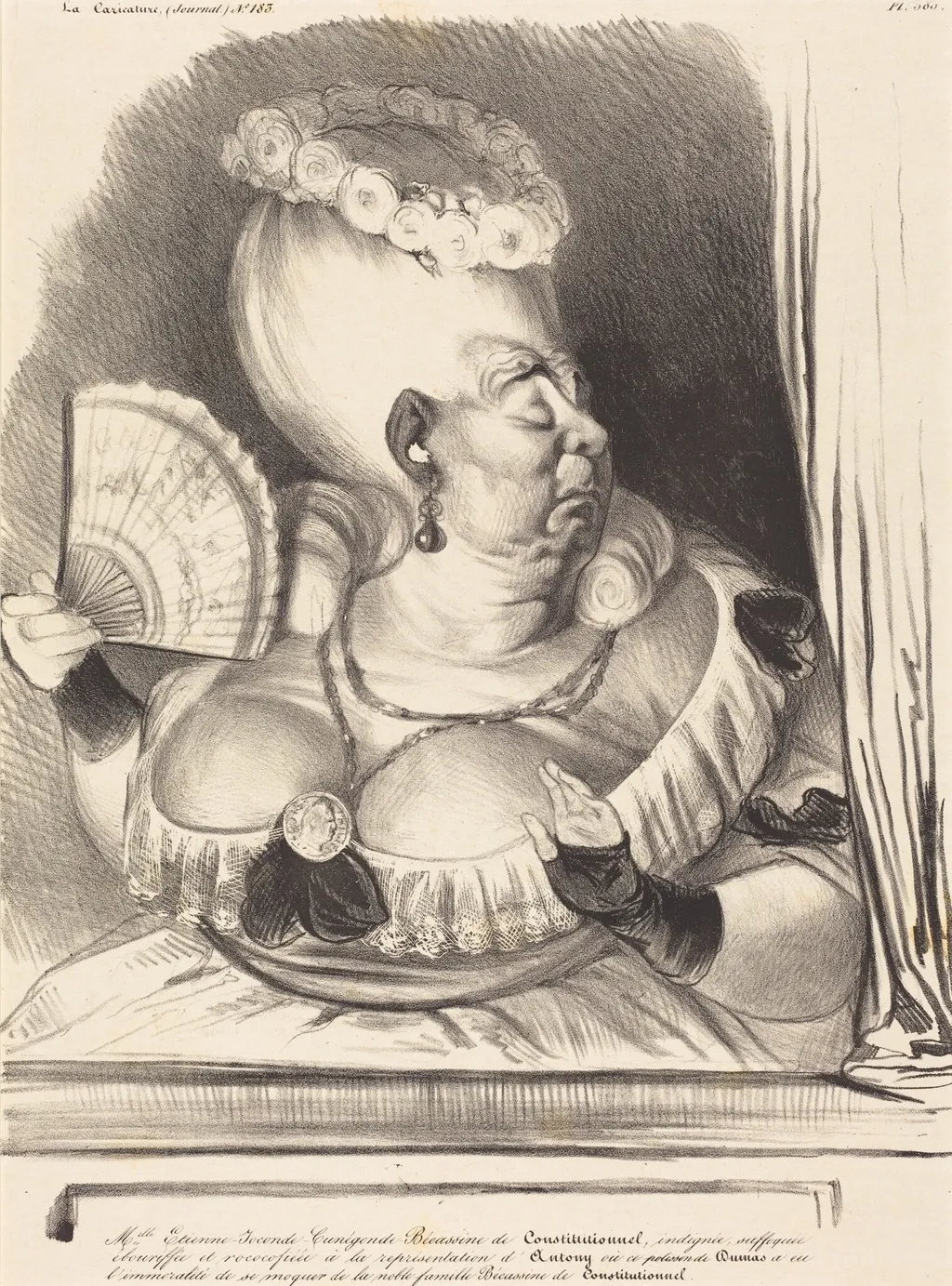 Mlle. Etienne-Goconde-Cunégonde-Bécassine, by Honoré Daumier, ink, 1834