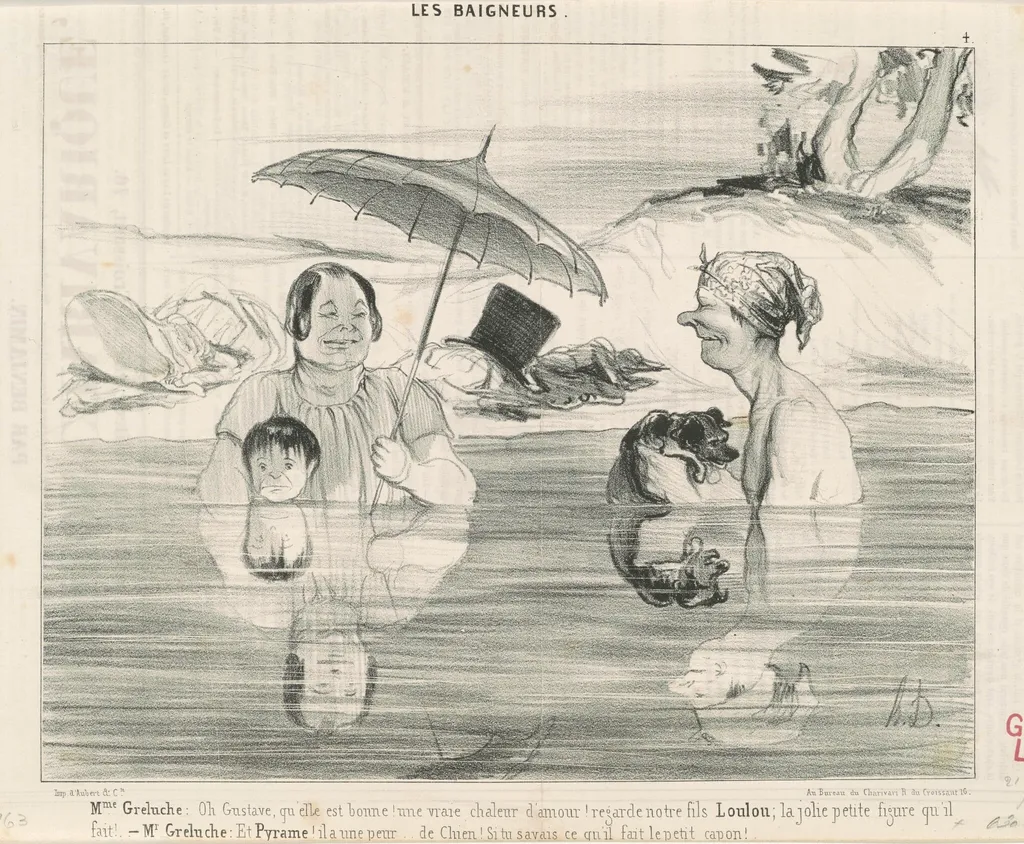 Mme Greluche: Oh Gustave, qu'elle est bonne!, by Honoré Daumier, ink, 1839