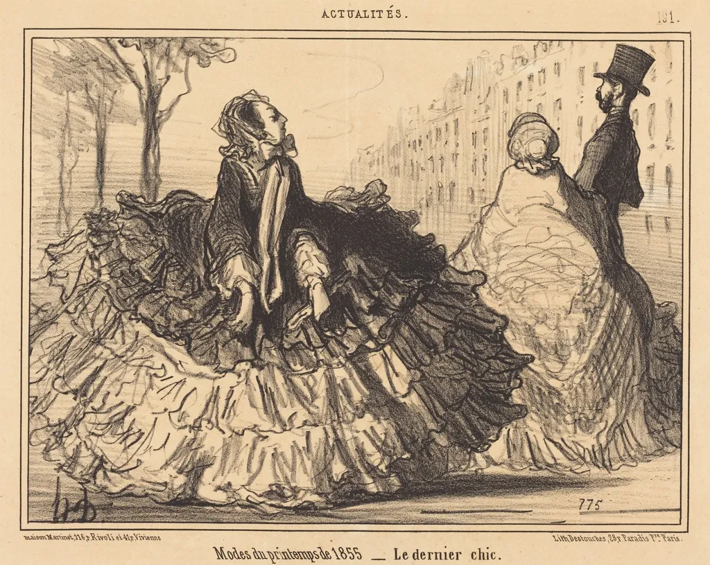 Modes du printemps de 1855, by Honoré Daumier, ink, 1855