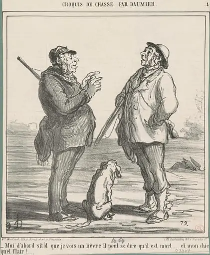 Moi d'abord sitot que je vois un lièvre ..., by Honoré Daumier
