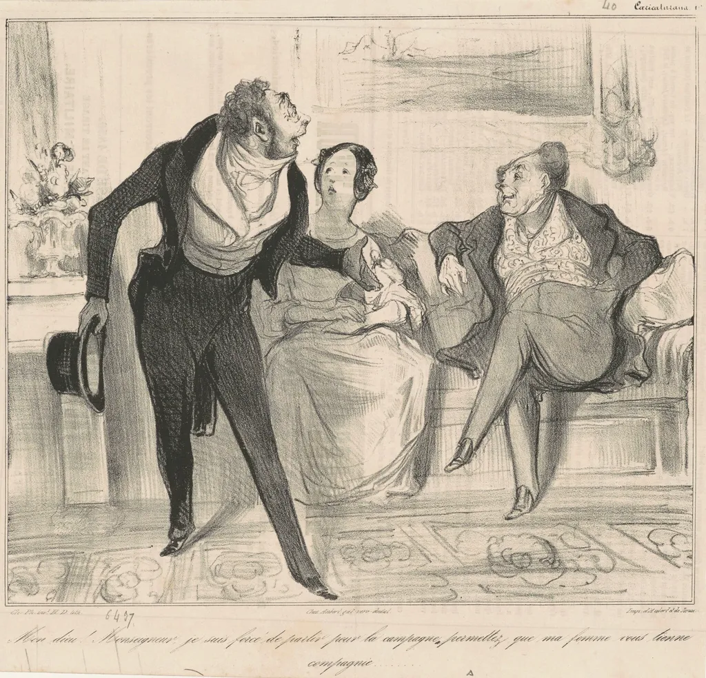 Mon Dieu! Monseigneur, je suis..., by Honoré Daumier, ink, 1837