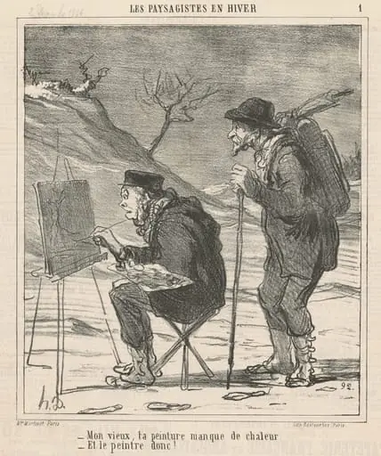 Mon vieux, ta peinture manque de chaleur ..., by Honoré Daumier