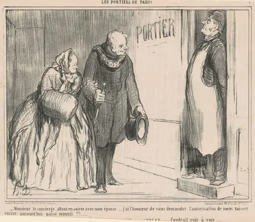 Monsieur le concierge, allant en soirée, by Honoré Daumier