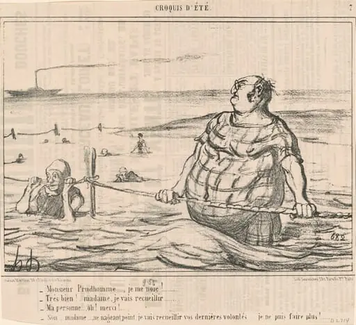 Monsieur Prudhomme ... Je me noie! ..., by Honoré Daumier