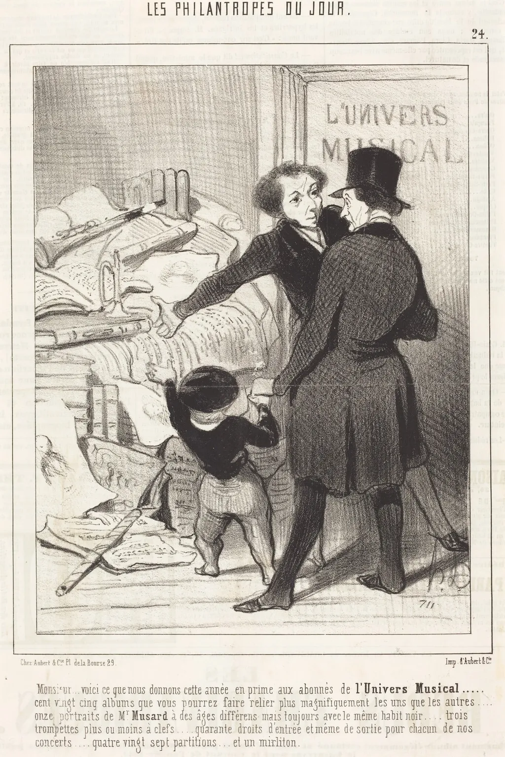 Monsieur... voici ce que nous donnons... en prime..., by Honoré Daumier, ink, 1845
