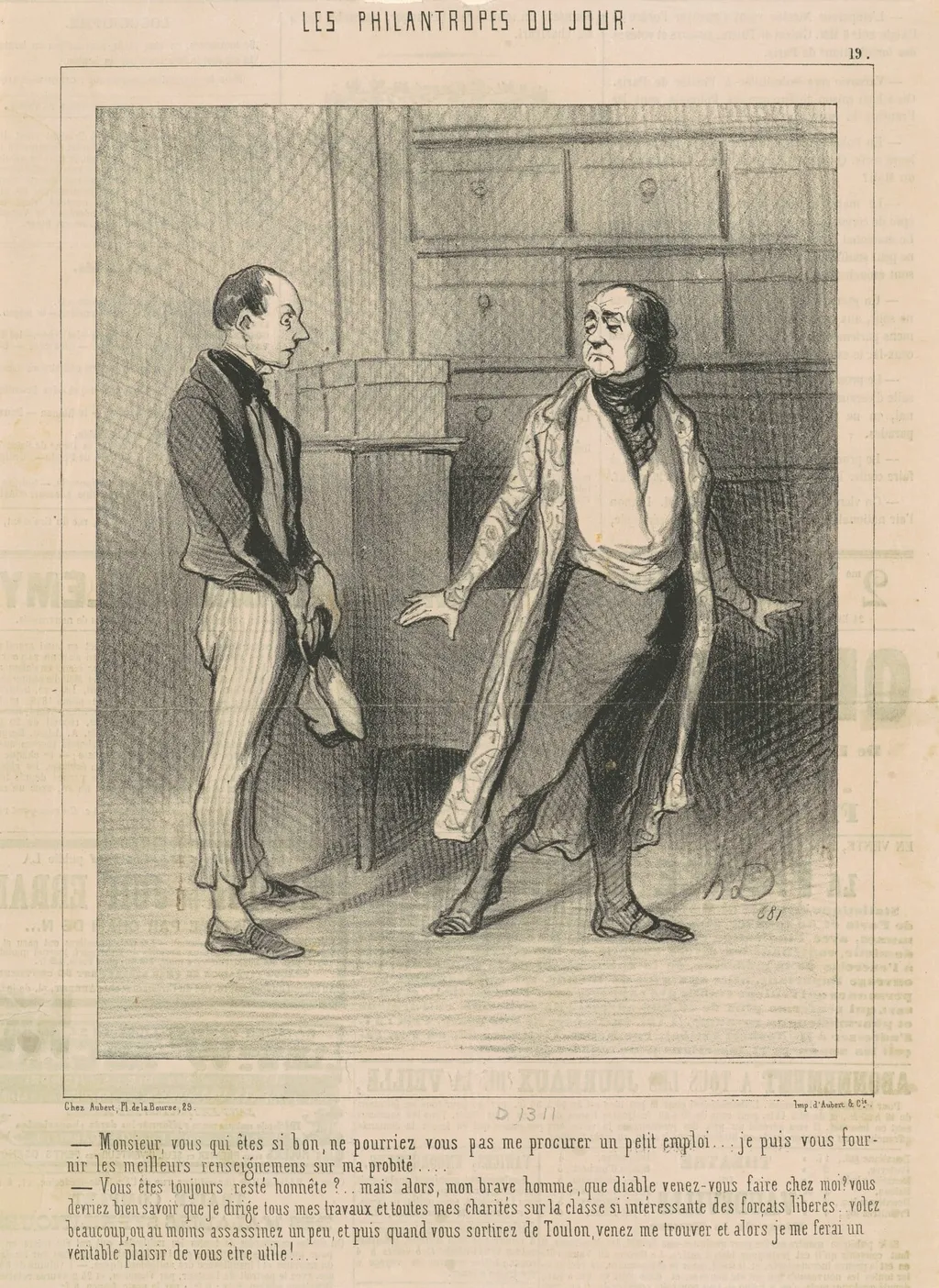 Monsieur vous qui êtes si bon ..., by Honoré Daumier, ink, 1844