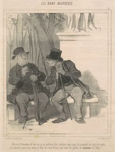 Mossieu Rabourdeau ... je ne parlerai plus politique avec vous .., by Honoré Daumier