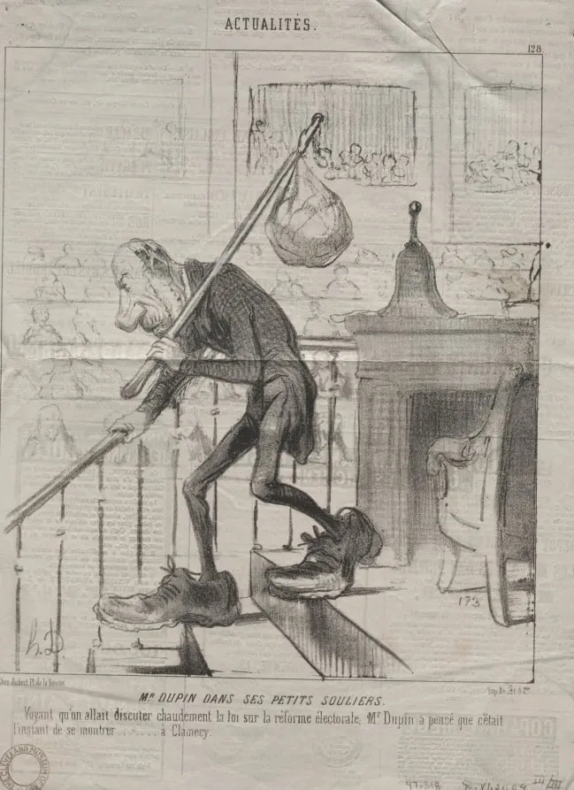 Mr. Dupin in His Little Shoes, by Honoré Daumier, 1850