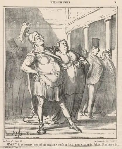 Mr. et Mme Prudhomme prenant un ..., by Honoré Daumier