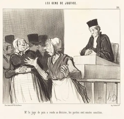 Mr. le Juge de paix a rendu sa décision..., by Honoré Daumier
