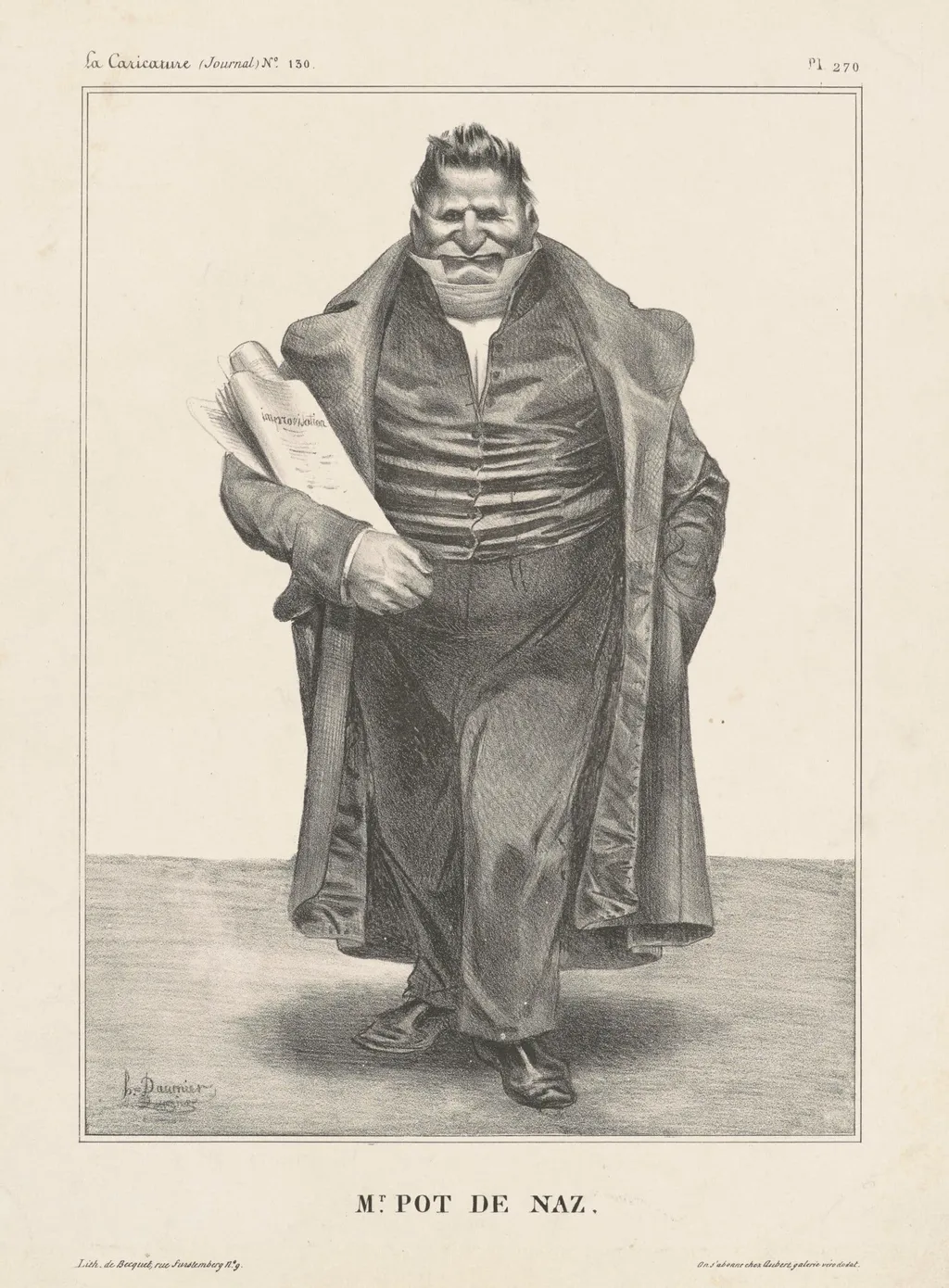 Mr. Pot de Noz., by Honoré Daumier, ink, 1833
