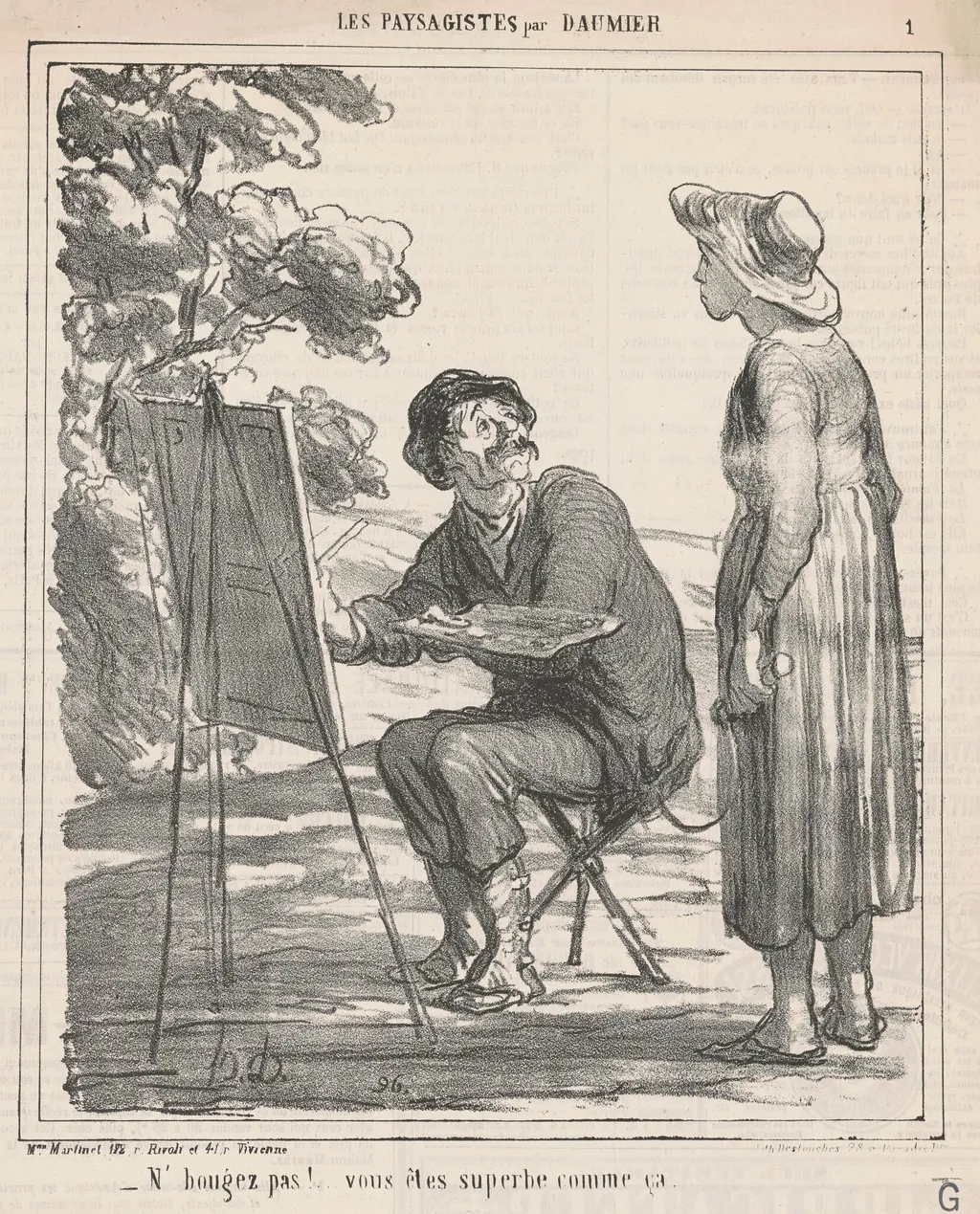 N'bougez pas! ..., by Honoré Daumier, ink, 1865