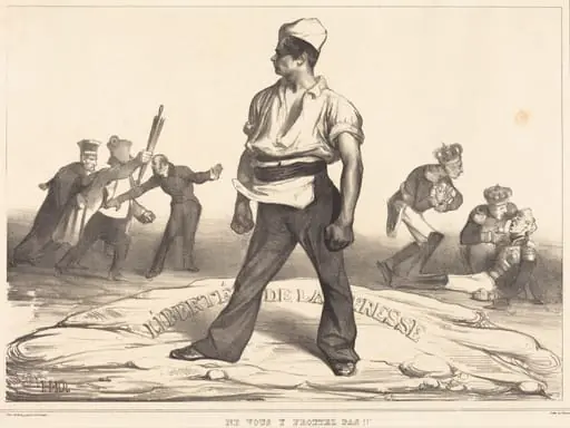 Ne vous y frottez pas!! (Don't You Meddle with It!!), by Honoré Daumier