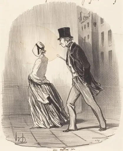Non, madame, je ne vous quitterai pas..., by Honoré Daumier