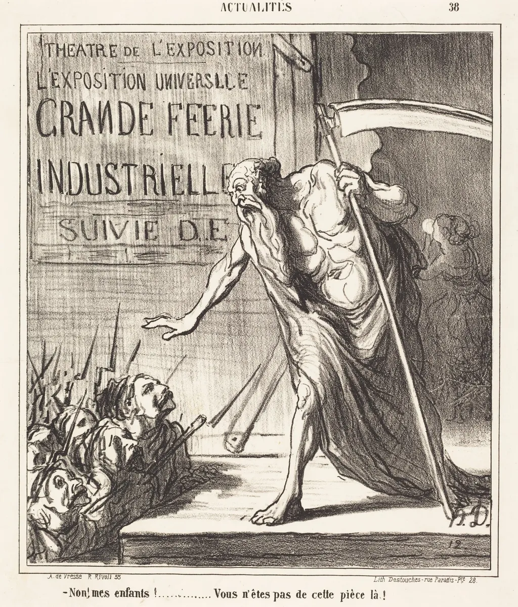 Non... vous n'êtes pas de cette pièce-la!, by Honoré Daumier, ink, 1867