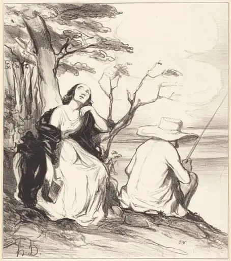 O douleur!... avoir rêvé... un époux..., by Honoré Daumier