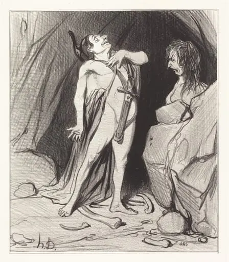 Oedipe chez le Sphinx, by Honoré Daumier