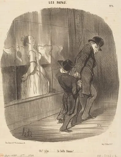 Oh! p'pa... la belle femme!, by Honoré Daumier