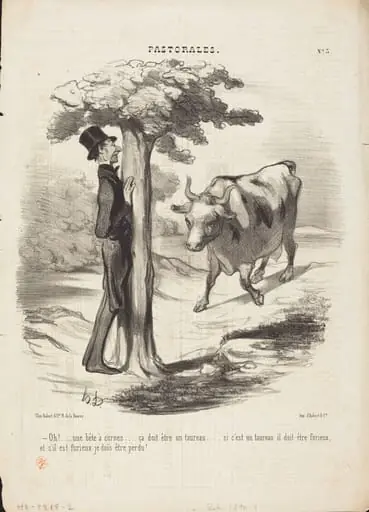 Oh!... une bête a cornes..., by Honoré Daumier