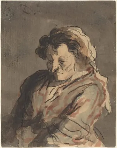 Old Woman Seated, by Honoré Daumier