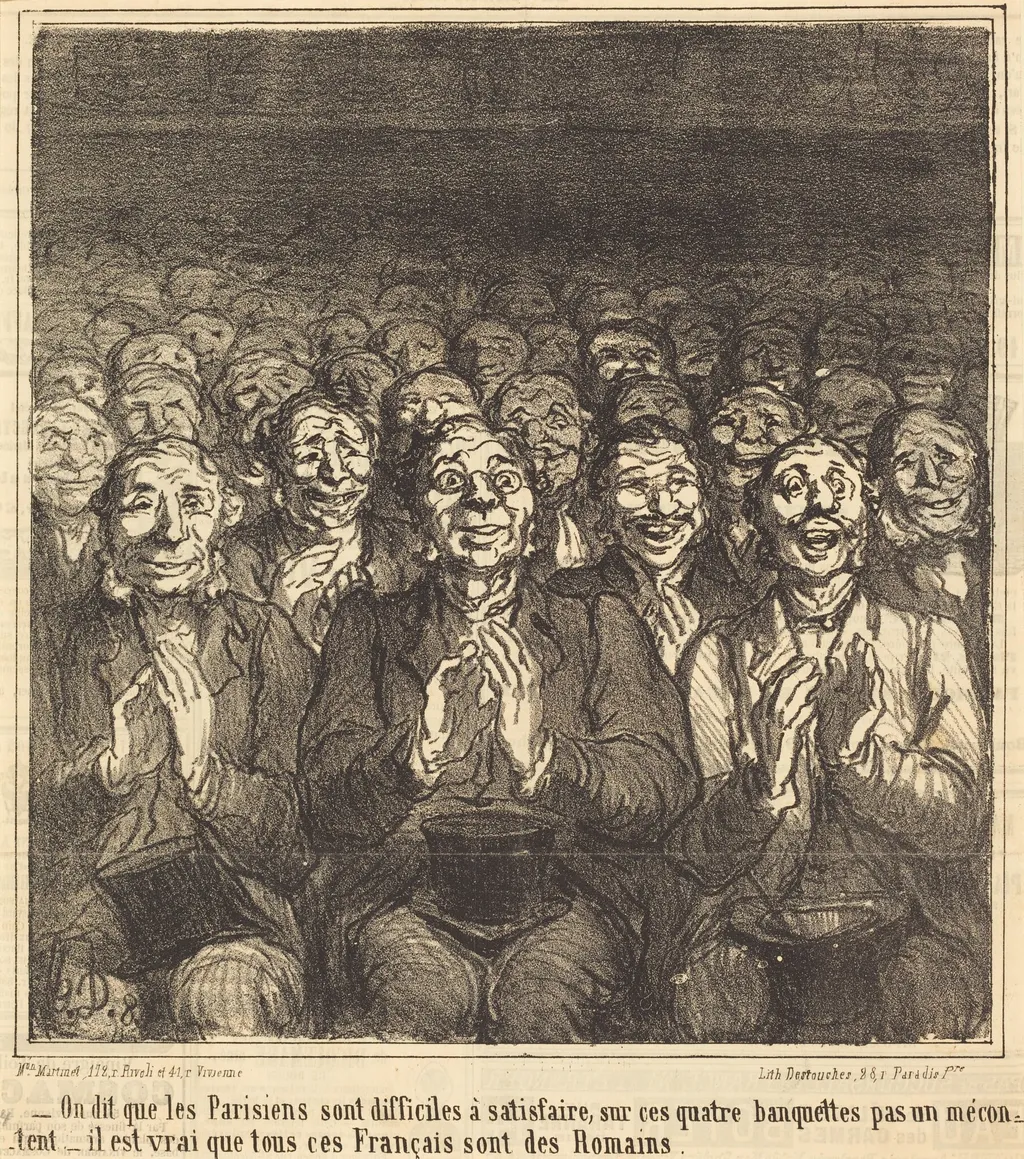 On dit que les Parisiens..., by Honoré Daumier, ink, 1864