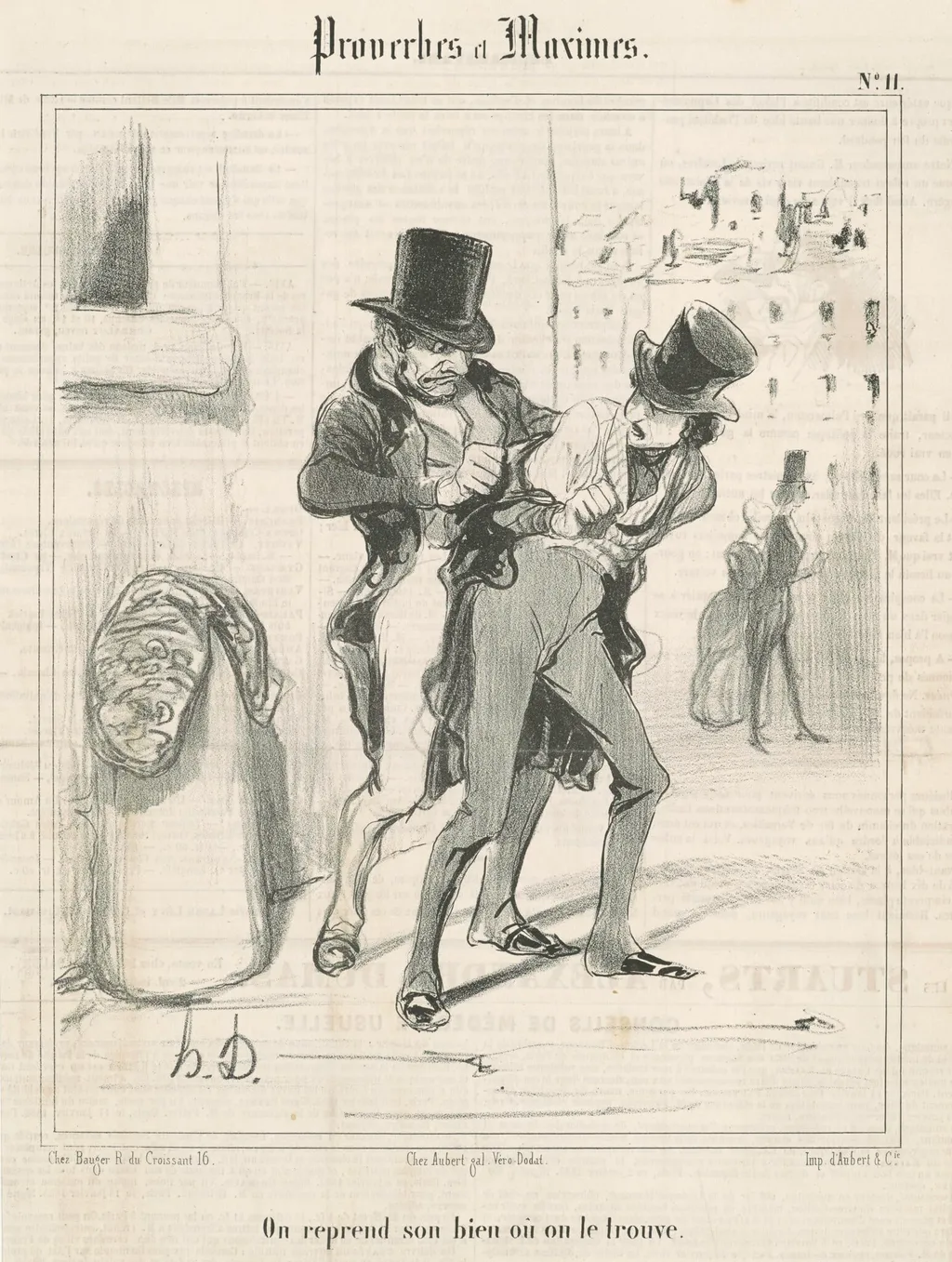 On reprend son bien ou on le trouve, by Honoré Daumier, ink, 1840